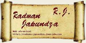 Radman Japundža vizit kartica